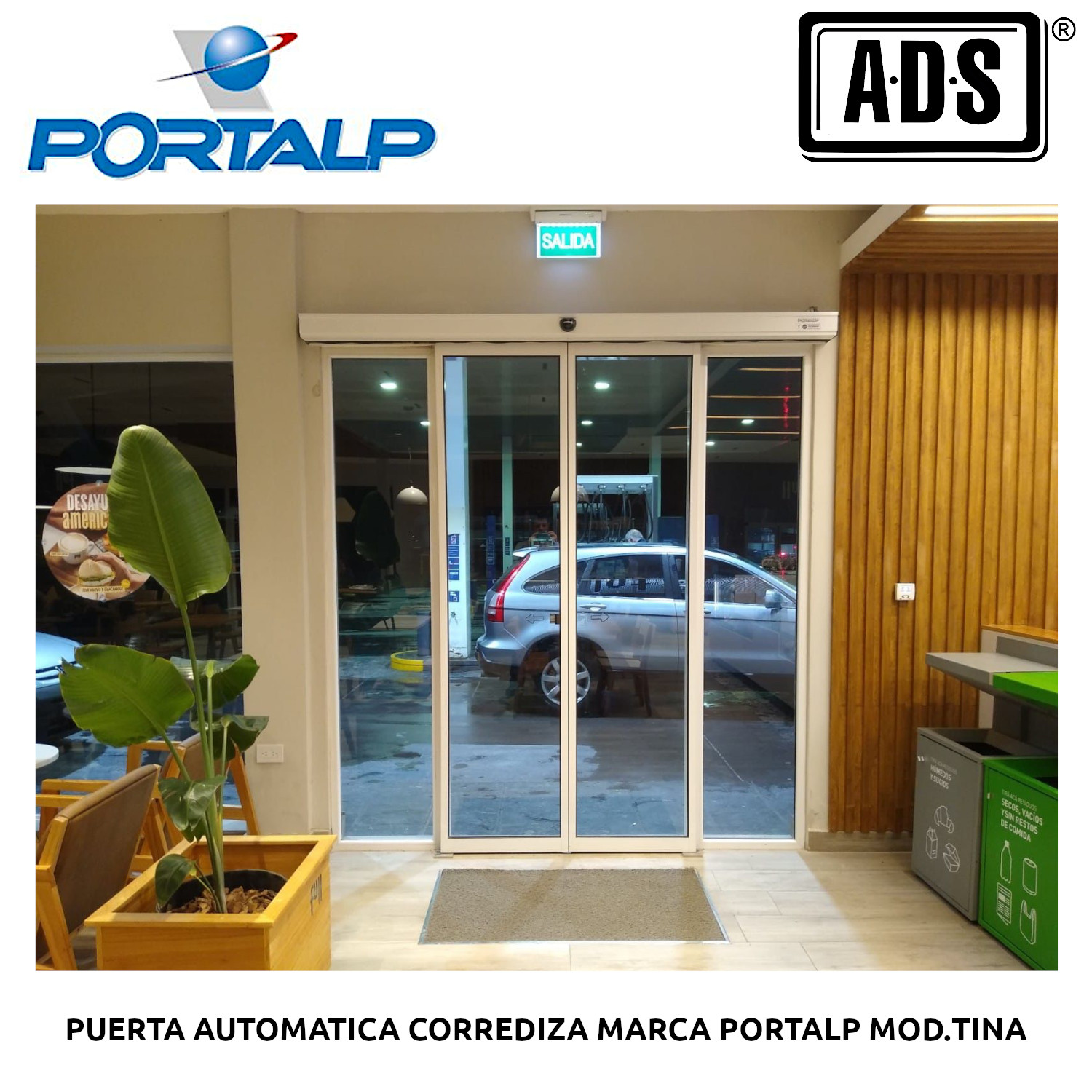 PUERTA AUTOMATICA CORREDIZA MARCA PORTALP MOD.TINA